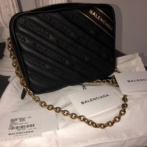 100% Authentic Balenciaga Veau Matelasse Logo Bag